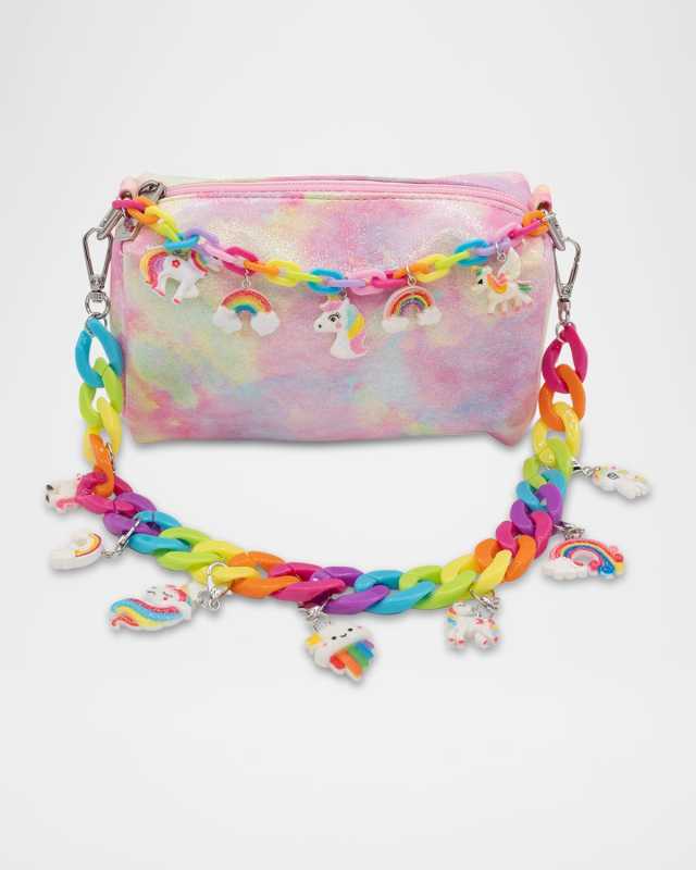 Shoulder Bag W/ Rainbow Charmed Chain
